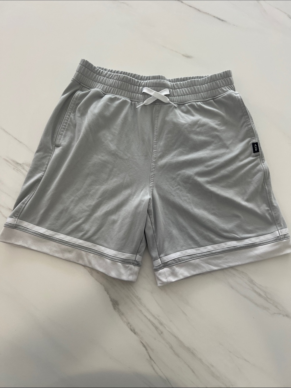 Abercrombie Kids Light Gray Athletic Drawstring Shorts